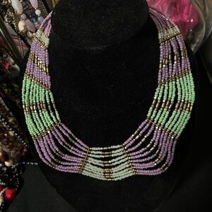 Beautiful Beaded Necklace 10 layers wide